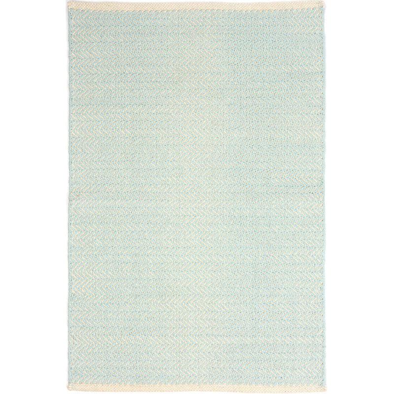 Dash and Albert Rugs Herringbone Handmade Flatweave Cotton Sky Rug